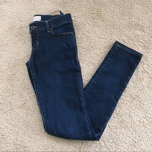 Dark Blue Low Rise Denim Skinny Jeans